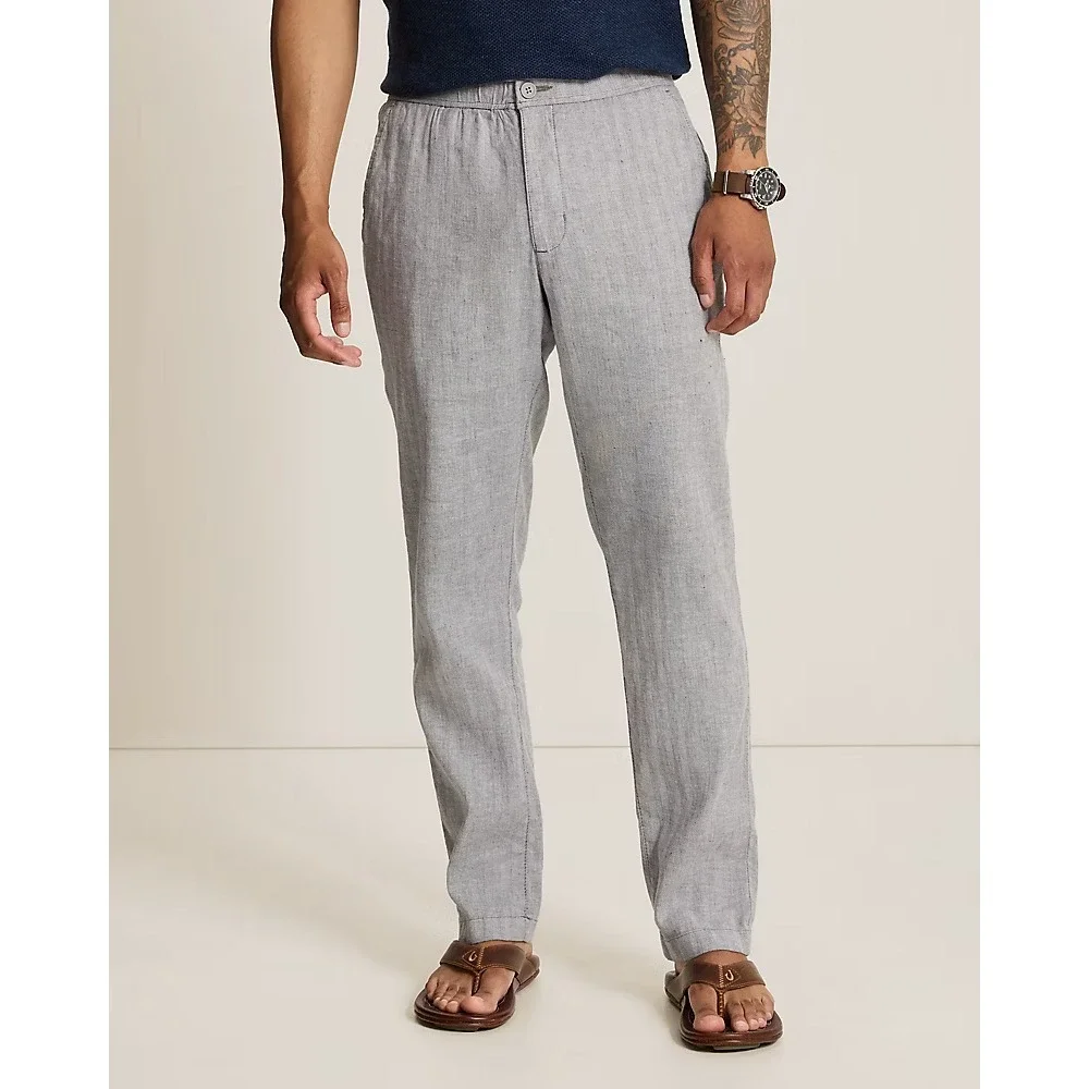 Tommy Bahama Beach Coast Stretch-Linen E-Waist Pants Bala Shark Men Large $138